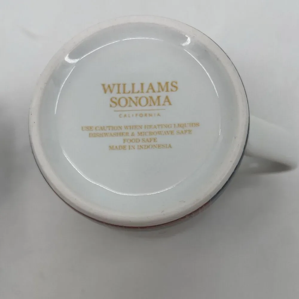2 Williams Sonoma Lunar New Year Chinese Dragon Mugs Cups Blue Ceramic 12 oz